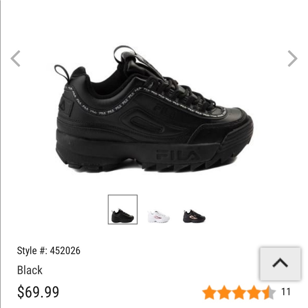 Fila Disruptor 2 Black Athletic Shoe